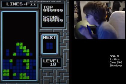 Momento en el que 'blue scuti' ha logrado vencer al tetris.