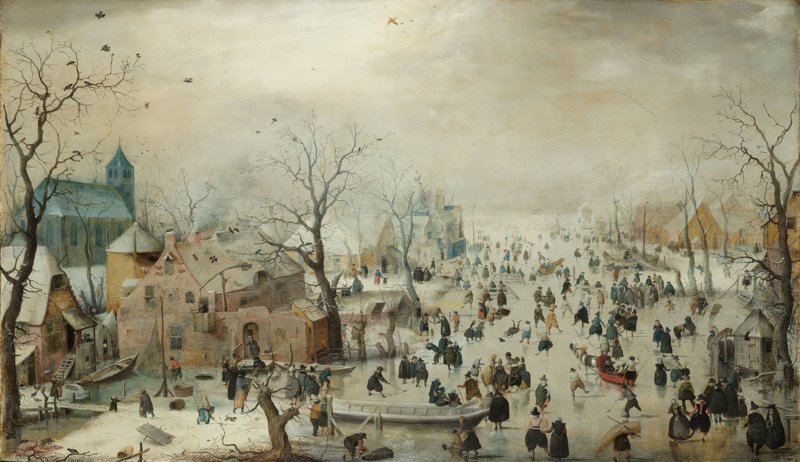 Paisaje de invierno con patinadores. Hendrick Avercamp. 1608. Rijksmuseum, Ámsterdam.