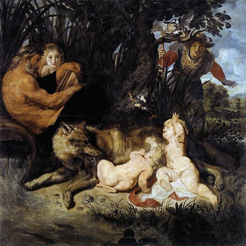 Romulo y Remo, cuadro pintado por Peter Paul Rubens en el an~o 1615 o 1616. Museos Capitolinos, Roma.