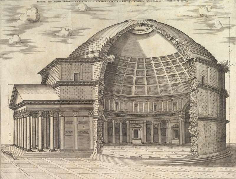 Speculum Romanae Magnificentiae The Pantheon, broken away to show the interior MET