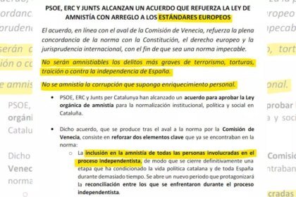 Este es el documento sobre el acuerdo de la amnistía al que ha llegado el PSOE con Junts y ERC