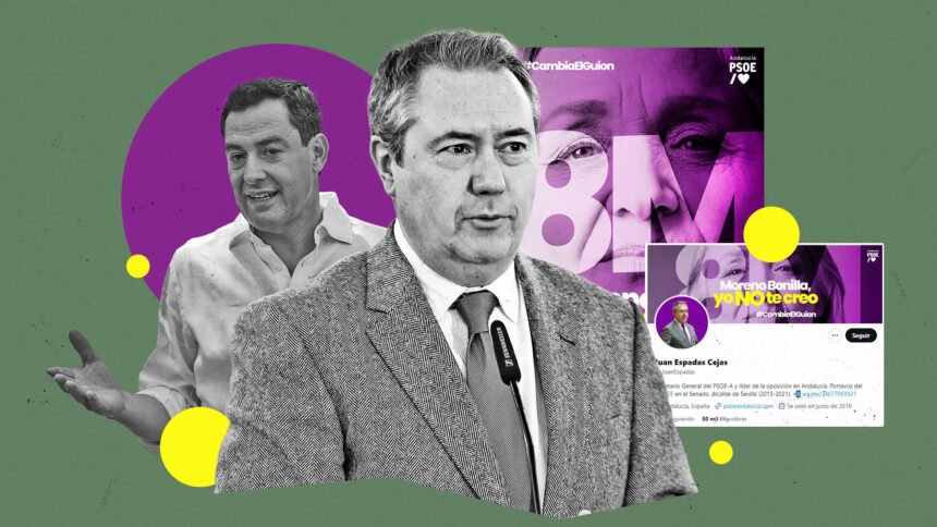 El PSOE andaluz más rastrero: Espadas equipara a Juanma Moreno con 'La Manada' en una campaña del 8M