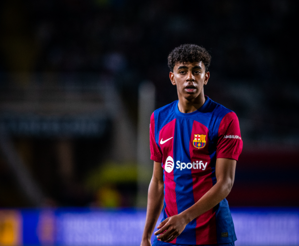 Lamine Yamal durante el partido contra el Mallorca.
