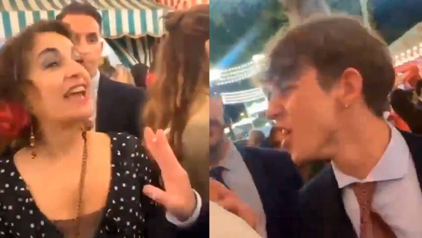 Un grupo de jóvenes increpa a la vicepresidenta Montero en la Feria de Sevilla: "¡Traidora, traidora!"