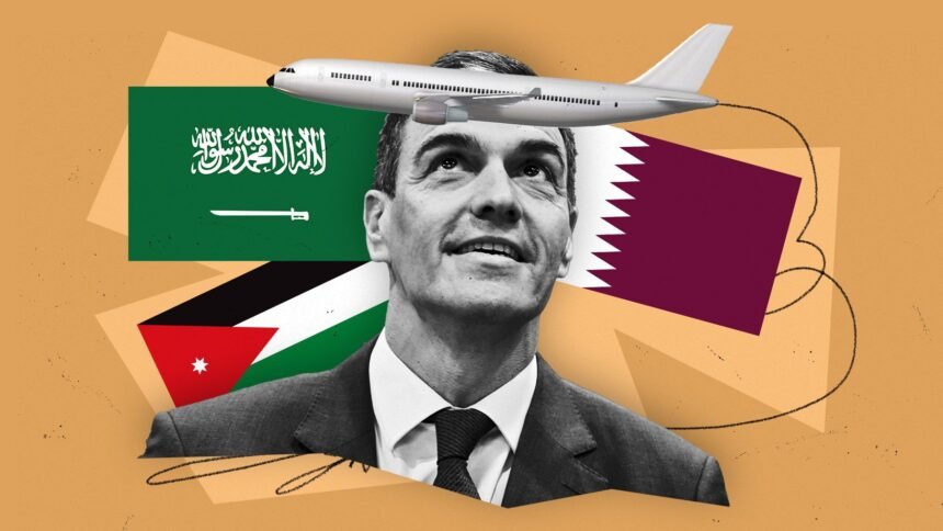 Sánchez se inventa un viaje a Oriente Próximo para presentarse como líder de un acuerdo de paz en Gaza