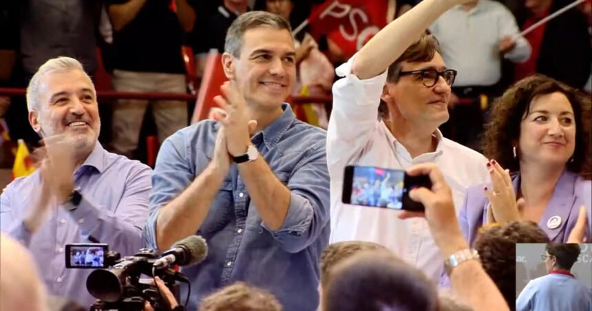 Sánchez e Illa cierran la campaña cargando contra la “máquina de fango” y los gobiernos de Junts y ERC