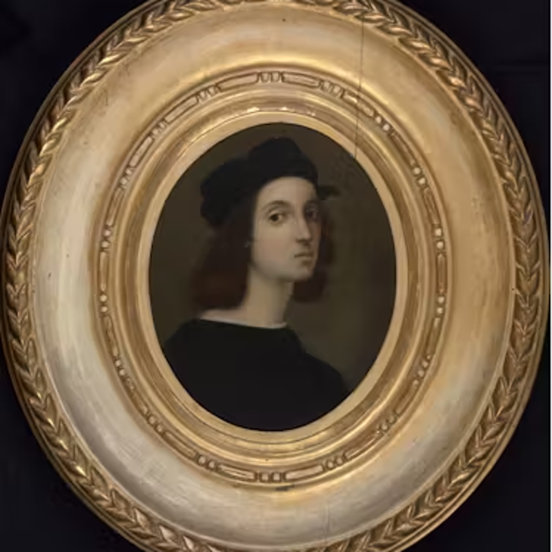 Anverso y reverso de la copia del retrato de Rafael incautada. Fotografía Marcial Gómez Martín. Universidad de Oviedo