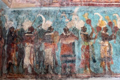 Máscara funearia de jade de la Reina Roja. Museo del Sitio, Palenque.