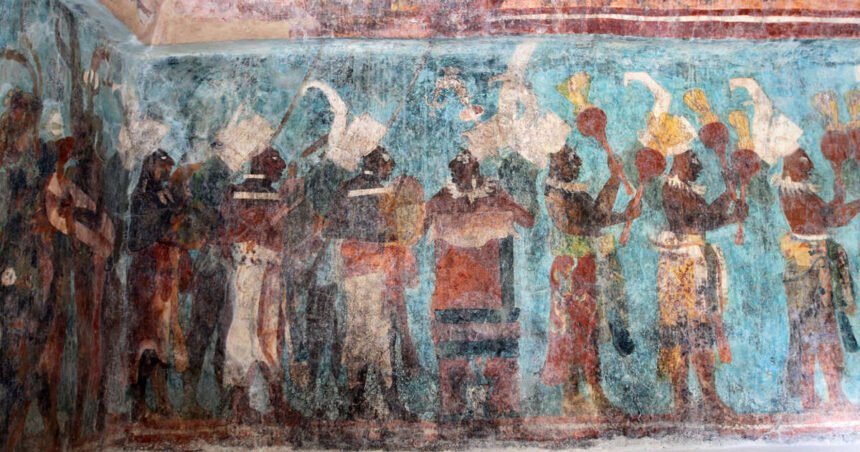 Máscara funearia de jade de la Reina Roja. Museo del Sitio, Palenque.