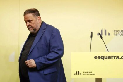 Oriol Junqueras en la comparecencia de este jueves en Calabria 166