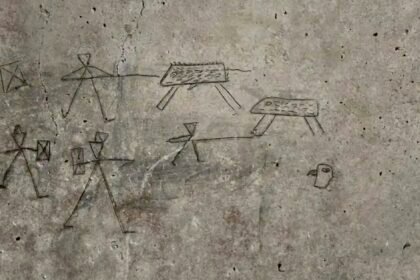 Inscripción de politico romano encontrada en una de las paredes de la casa.