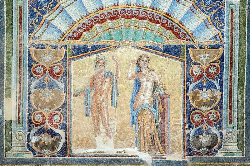 Neptuno y Anfítrite. Mosaico romano del siglo I d.C. descubierto en la Casa de Neptuno, en Herculano. Museo Arqueolo´gico Nacional, Na´poles.