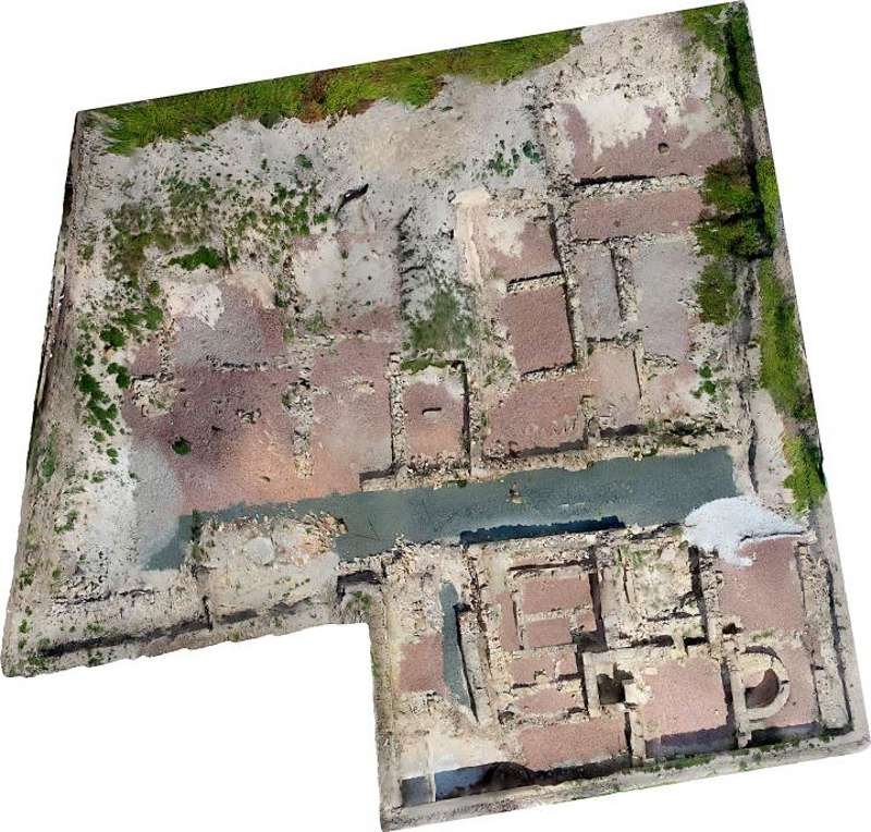 Plano alzado del conjunto residencial excavado en el yacimiento de La Alcudia, en Elche.