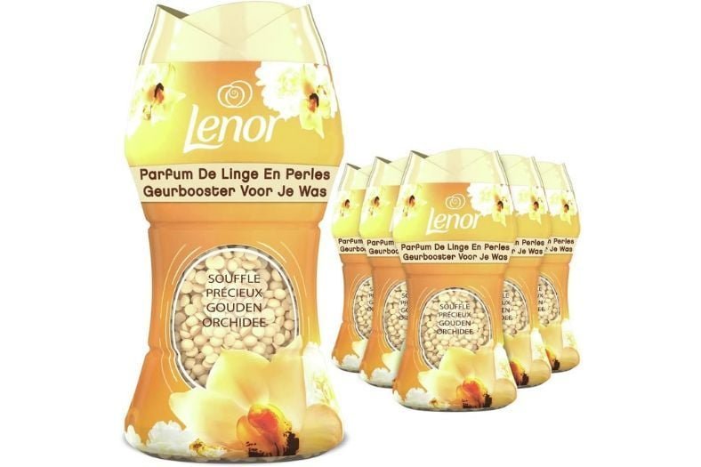 Lenor - Perfume de lino con perlas para lavandería, 66 lavados (154 g x 6), aliento precioso
