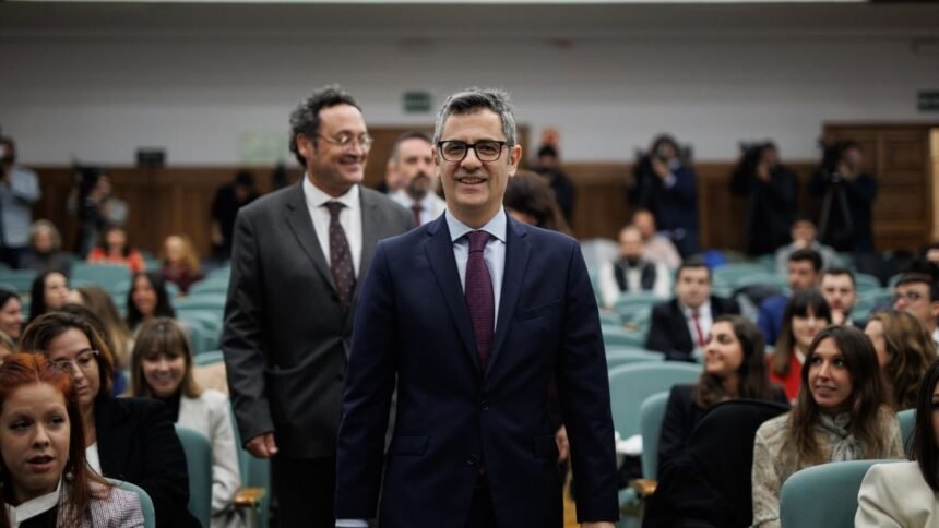 El ministro de la Presidencia, Justicia y Relaciones con las Cortes, Félix Bolaños y el fiscal general del Estado, Álvaro García Ortiz