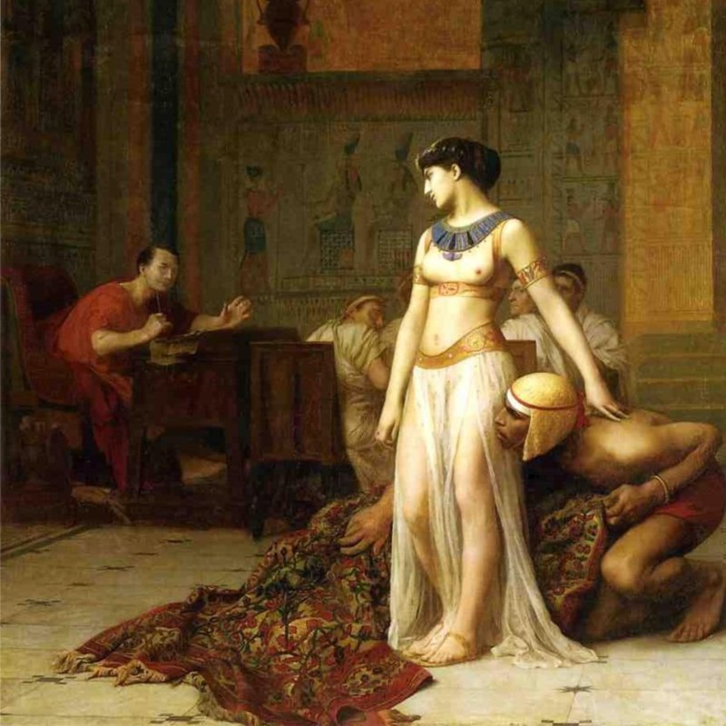 Cleopatra comparece ante Julio César. Jean-Léon Gérôme. 1866. 