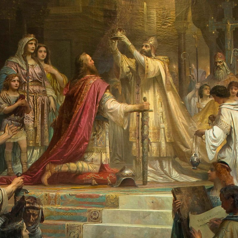 Coronación de Carlomagno por Friedrich Kaulbach