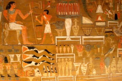 Detalle del ataúd de madera del gobernador Djehutynakht. Museo de Bellas Artes, Boston.