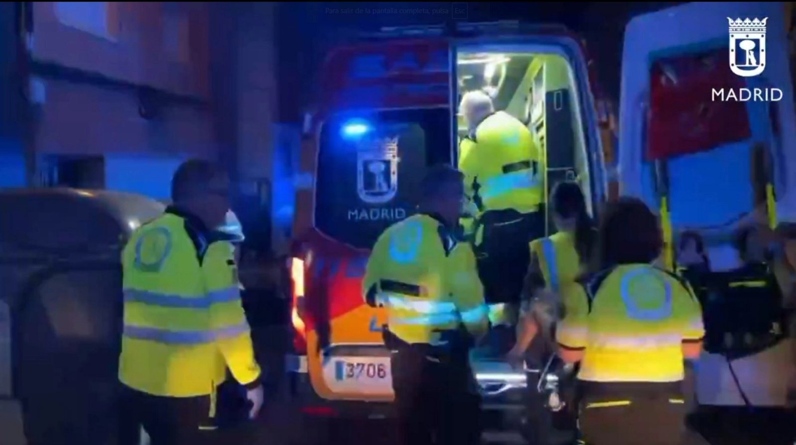 Samur Protección Civil atiende a los dos heridos en Tetuán (Madrid)