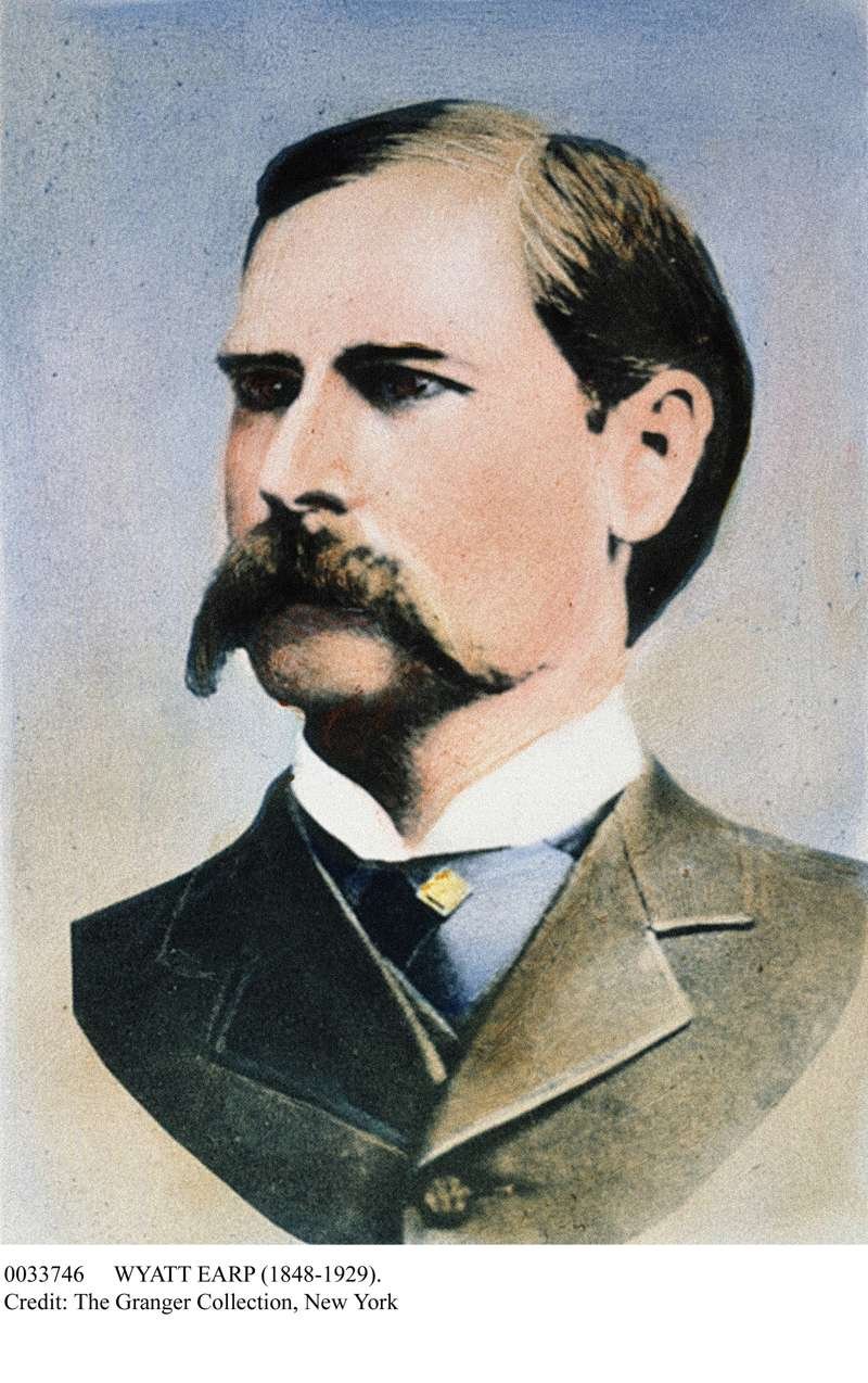 Fotografía coloreada de Wyatt Earp tomada en su juventud.