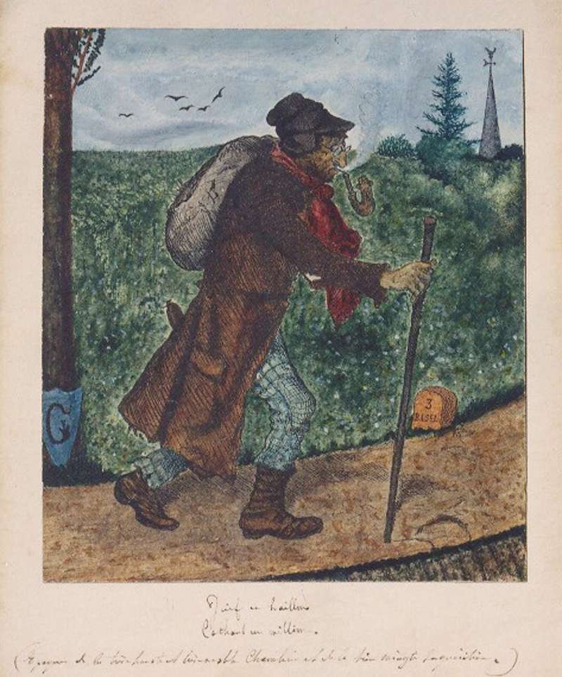 Ilustración que representa al judío errante, 1820-1840. Museo Judío de Suiza, Basilea.