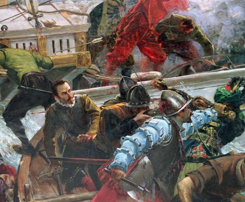 Juan Luna   La Batalla de Lepanto (detalle de Miguel de Cervantes)