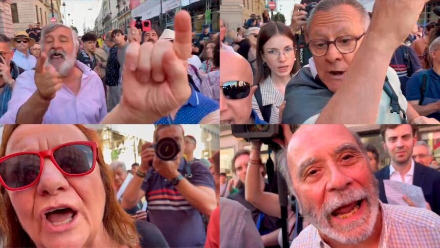 Los kirchneristas congregados contra Milei en Sol atacan a una periodista de OKDIARIO