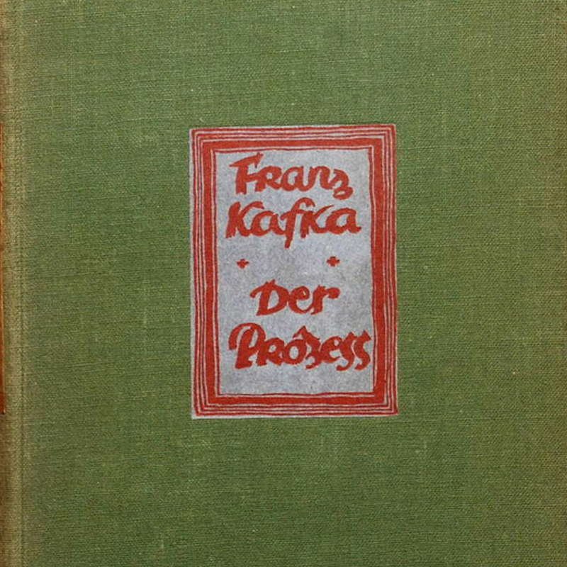 Portada de la primera edición del El proceso, de Franz Kafka, publicado en el año 1925