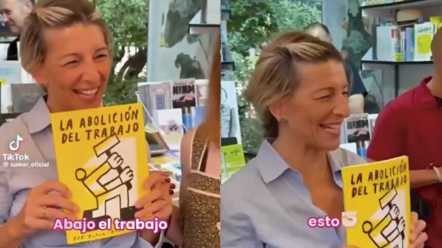 Yolanda Díaz ironiza con "la abolición del trabajo" en la Feria del Libro: "Para esto trabajo yo"