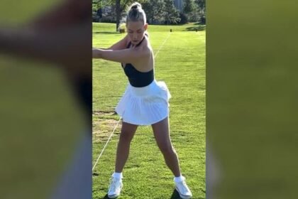 Paige Spiranac: su vídeo viral a cámara lenta desnudando los secretos de su swing de driver