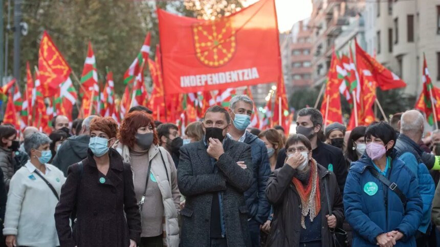 El coordinador general de EH Bildu, Arnaldo Otegi, en una manifestación