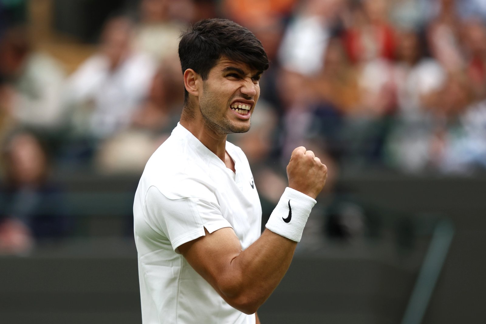 Alcaraz en el partido contra Tiafoe.