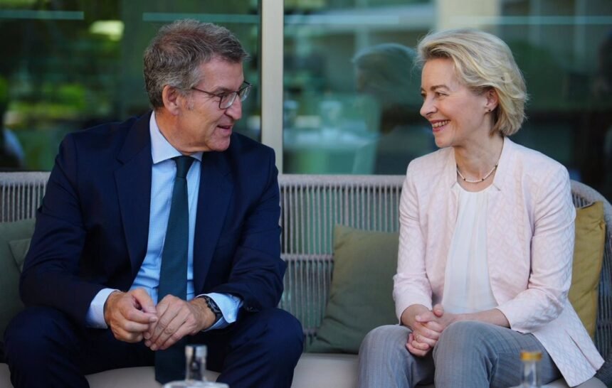 Feijóo dice a Von der Leyen que en España hay retrocesos en la lucha contra la corrupción y falta imparcialidad en el TC