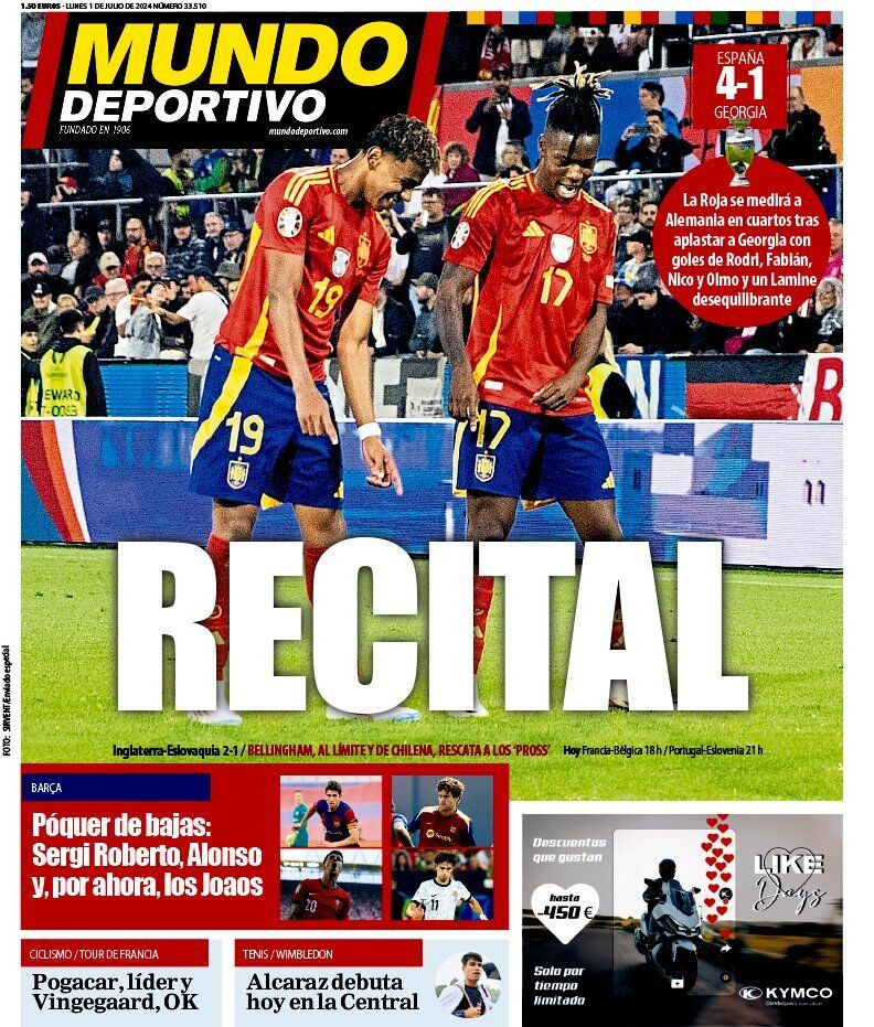 La Roja dio un recital ante Georgia en los octavos de la Eurocopa.